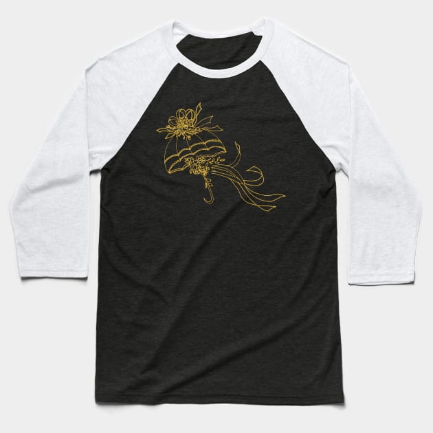 Lace Golden Umbrella Baseball T-Shirt by alexbookpages